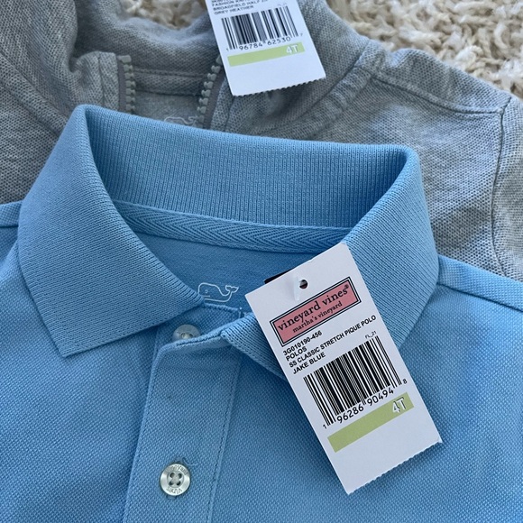 Vineyard Vines Light Blue Polo and Gray Jacket bundle 4t - Picture 2 of 2